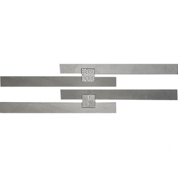 Ригель серый Décor A inserto Antracite (2 рамки на смещение 1/2 и 1 вставка 5*5см) компл.3,8*43
