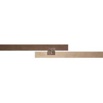 Ригель бежево-коричневый Décor A inserto Chocolate (2 рамки на смещ. 1/2 и 1 вставка) компл.3,8*43