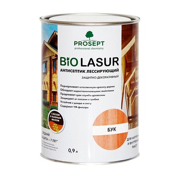 PROSEPT BIO LASUR - антисептик лессирующий защитно-декоративный Белый Люкс 0,9л