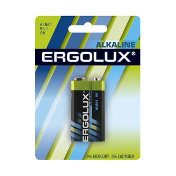 Ergolux Элемент питания  6LR61 Alkaline BL-1, батарейка 9B