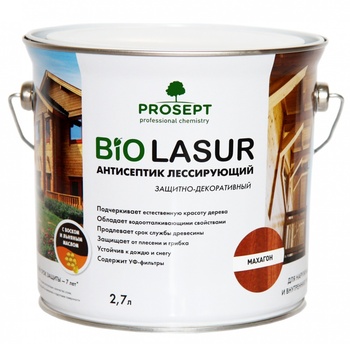 PROSEPT BIO LASUR - антисептик лессирующий защитно-декоративный Белый Люкс 2,7л