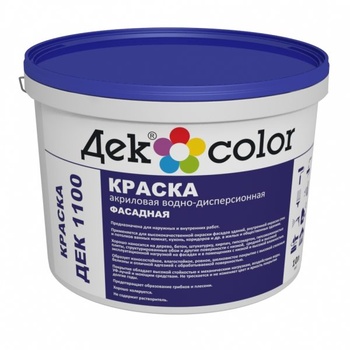 Декоратор ДЕКcolor ДЕК 1100 Краска водно-дисперсионная Фасадная 3 база (10л/13кг)