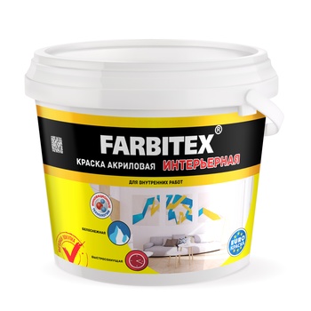 FARBITEX Краска акриловая интерьерная 1,1кг