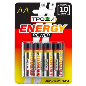 ТРОФИ Элемент питания LR6-4BL ENERGY POWER ALKALINE (40/640/20480)