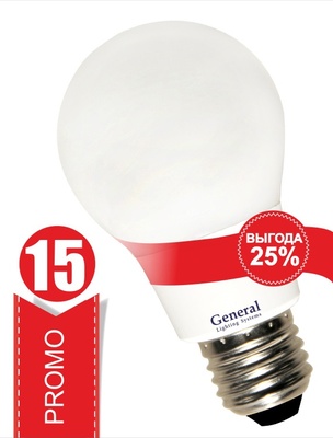 Лампа светодиодная груша  GLDEN-WA60P-15-230-E27-4500 нейтральный белый свет