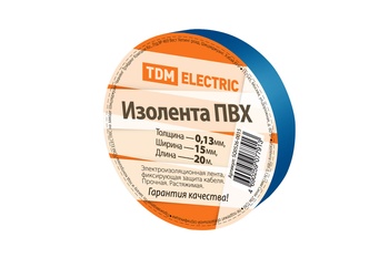 Изолента ПВХ 0,13х15мм Синяя 20 метров TDM (10/240)