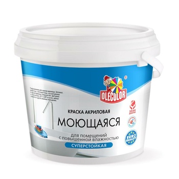 OLECOLOR Краска водно-дисперсионная моющаяся база А 3кг