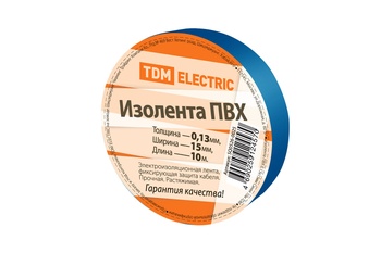 Изолента ПВХ 0,13х15мм Синяя 10 метров TDM (10/350)