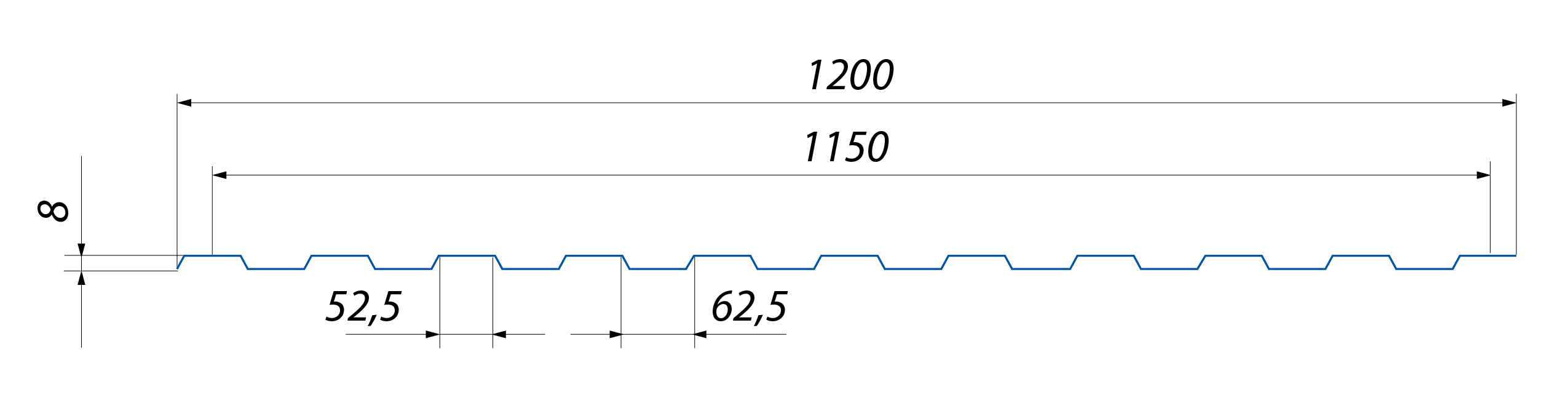 Профлист с8 чертеж